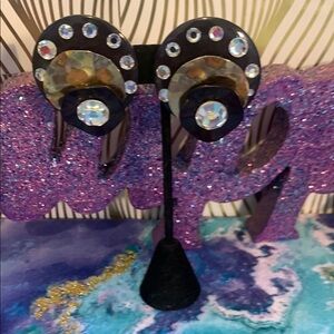 Vintage Black and Gold Statement Earrings